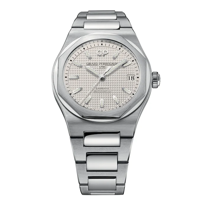 Girard Perregaux Elegance Automatic 42mm Men’s Watch with Silver Material Dial, Stainless Steel Case & Bracelet, 100m Water Resistant / 81010-11-131-11A