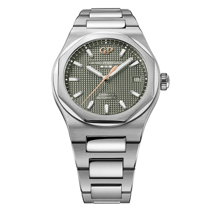 Girard Perregaux Laureato 38mm Sage Green Unisex Watch Luxury Watch Swiss Made High Precision Movement 81005-11-3407-1CM