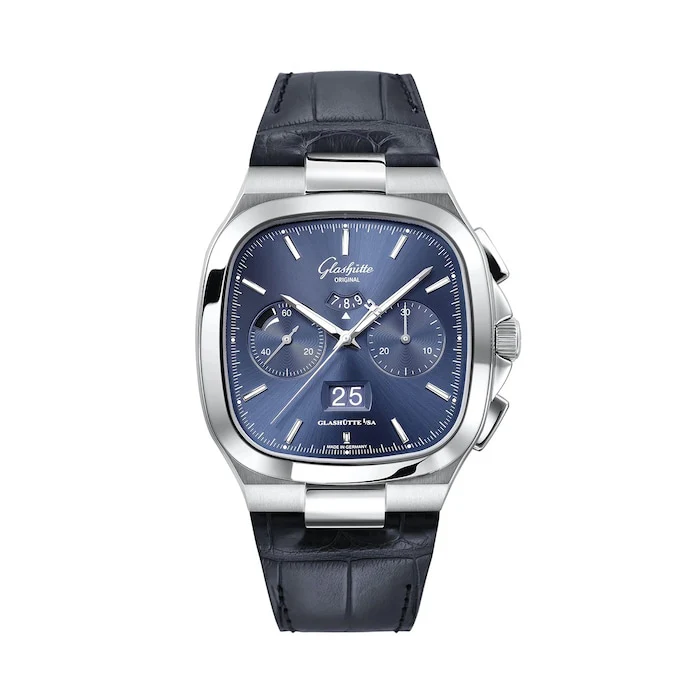 Glashutte Original Automatic 40mm Men’s Watch with Blue Material Dial, Stainless Steel Case, 100m Water Resistant / 1-37-02-08-02-61