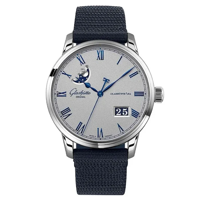 Glashutte Original Automatic 40mm Men’s Watch with Grey Material Dial, Stainless Steel Case, 50m Water Resistant / 1-36-24-02-02-64