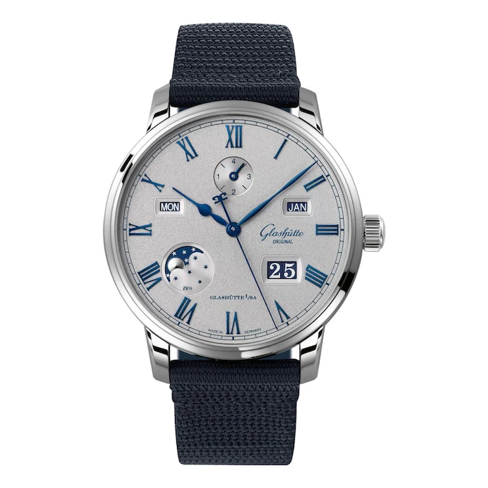 Glashutte Original Automatic 42mm Men’s Watch with Grey Material Dial, Stainless Steel Case, 50m Water Resistant / 1-36-12-03-02-64