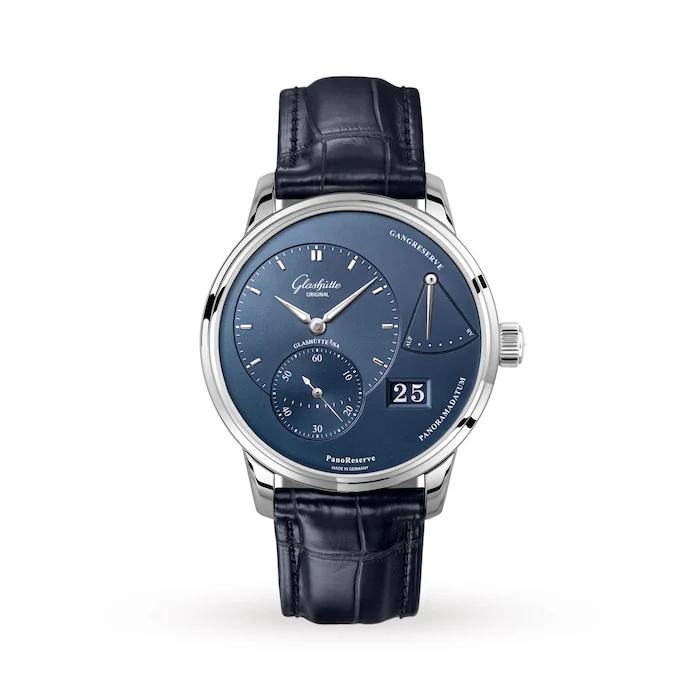 Glashutte Original Manual Wind 32mm Men’s Watch with Blue Material Dial, Stainless Steel Case, 50m Water Resistant / 1-65-01-26-12-35