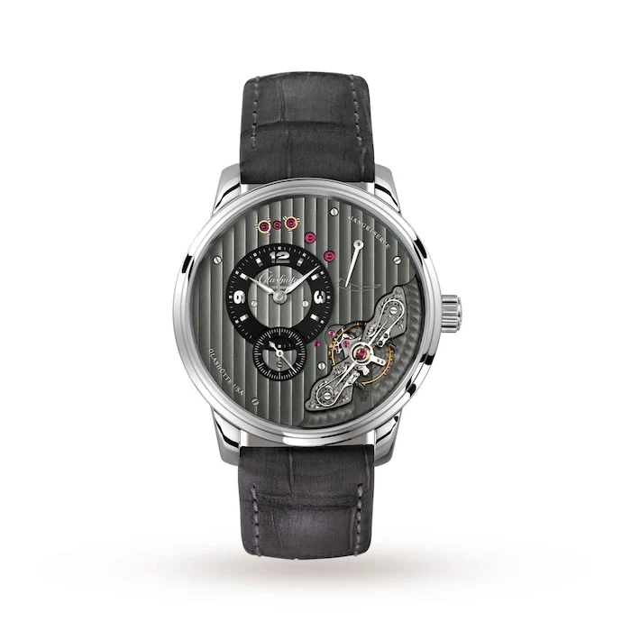 Glashutte Original Manual Wind 42mm Men’s Watch with Grey Material Dial, Stainless Steel Case, 50m Water Resistant / 1-66-06-04-22-62
