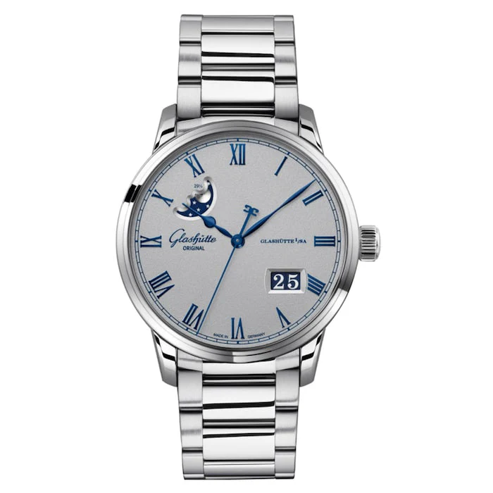 Glashutte Original Senator Excellence Panorama Date Moon Phase 40mm Mens Watch Grey Luxury Watch Swiss Made Highâ Precision Movement 1-36-24-02-02-71