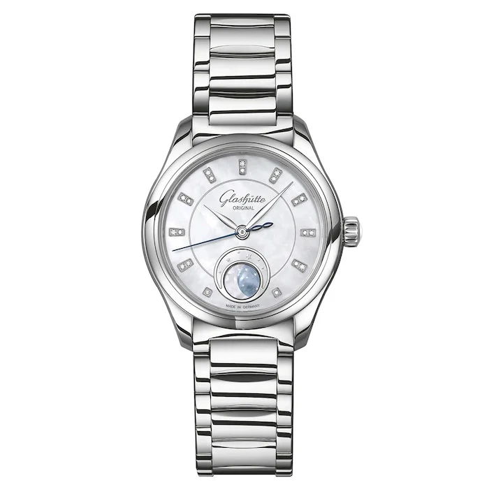 Glashutte Original Serenade Luna 32.5mm Ladies Watch Mother Of Pearl Luxury Watch 1-35-14-02-02-14