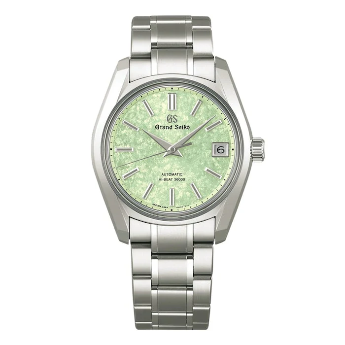 Grand Seiko Heritage Hi-Beat 38mm Men’s Watch with Green Material Dial, Titanium Case, 100m Water Resistant / SBGH343