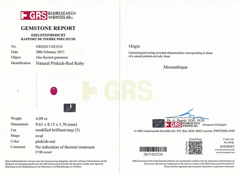 GRS Certified MOZAMBIQUE Ruby 4.09 Cts Natural Untreated Oval - Image 6