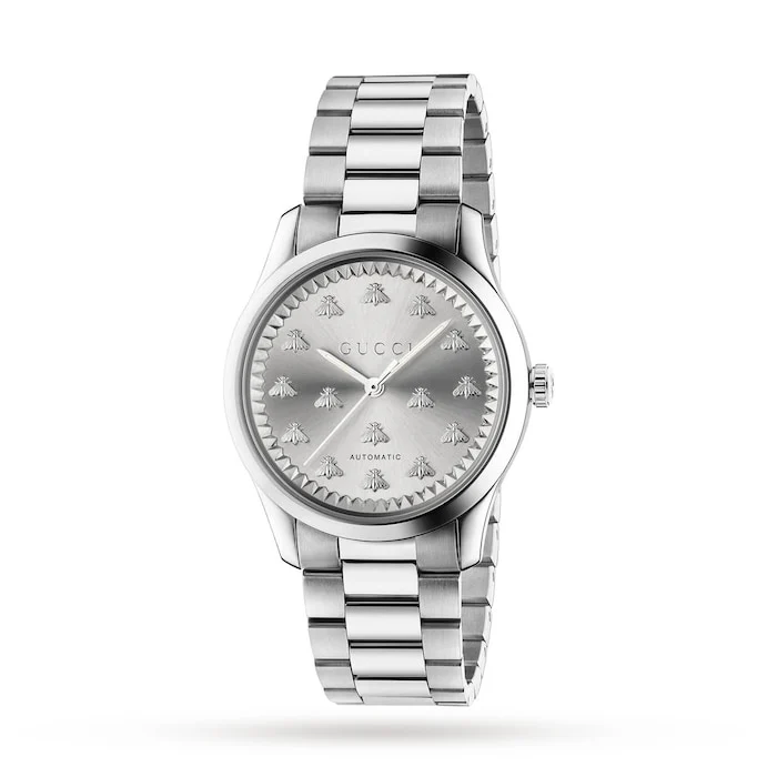 Gucci Quartz 38mm Men’s Watch with Silver Material Dial, Stainless Steel Case & Bracelet, 50m Water Resistant / YA1264190