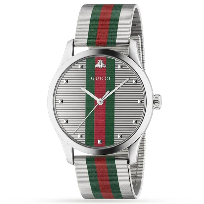 Gucci Quartz 42mm Men’s Watch with Multicoloured Material Dial, Stainless Steel Case & Bracelet, 50m Water Resistant / YA126284