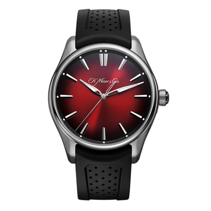 H. Moser & Cie Automatic 43mm Men’s Watch with Red Material Dial, Stainless Steel Case, 120m Water Resistant / 3200-1207