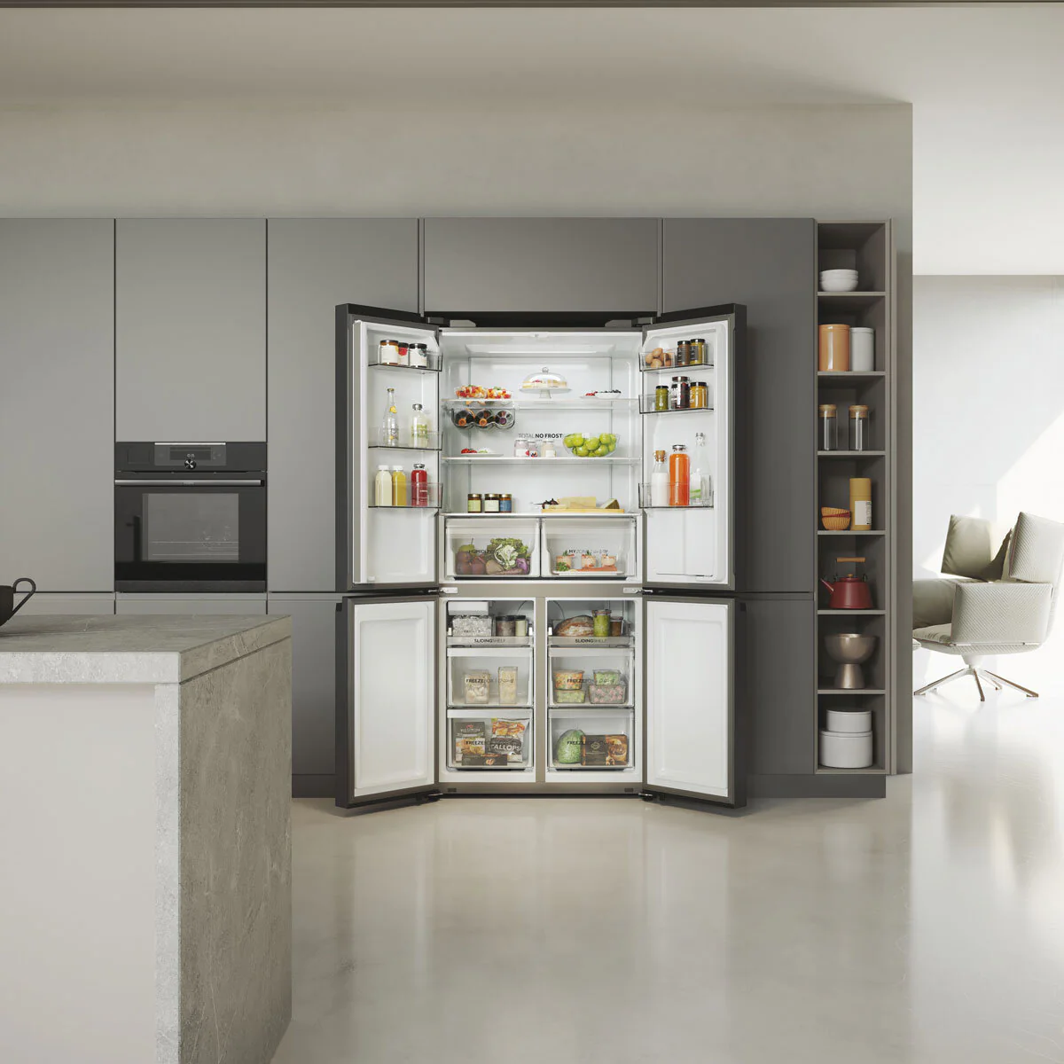 Haier Series 5 HCR5919EHMB, Multidoor Fridge Freezer, E Rated in Black - Image 7