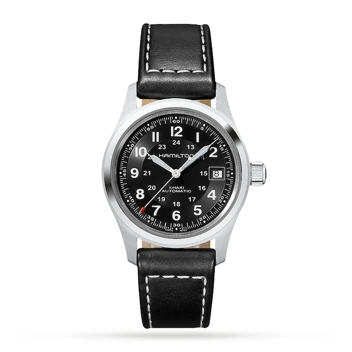 Hamilton Automatic 38mm Men’s Watch with Black Material Dial, Stainless Steel Case, 100m Water Resistant / H70455733