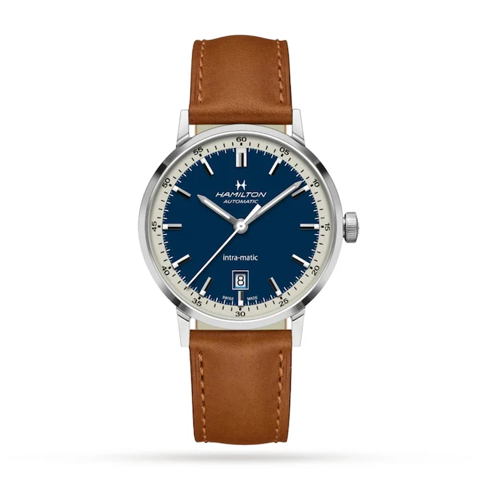 Hamilton Automatic 40mm Men’s Watch with Blue Material Dial, Stainless Steel Case, 50m Water Resistant / H38425540