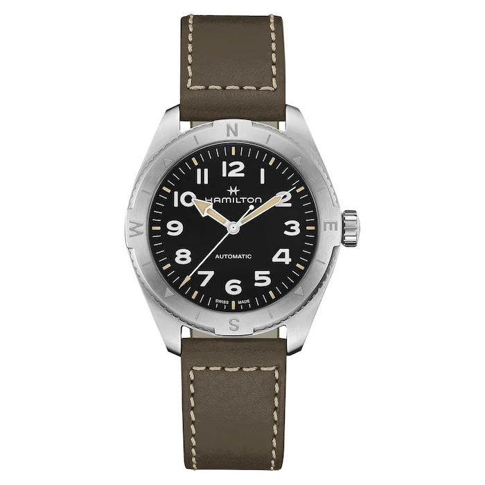 Hamilton Automatic 41mm Men’s Watch with Black Material Dial, Stainless Steel Case, 100m Water Resistant / H70315830