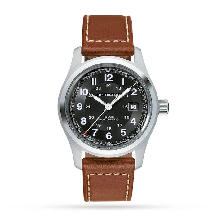 Hamilton Automatic 42mm Men’s Watch with Black Material Dial, Stainless Steel Case, 100m Water Resistant / H70555533