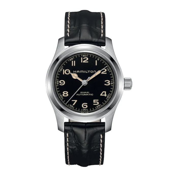 Hamilton Automatic 42mm Men’s Watch with Black Material Dial, Stainless Steel Case, 100m Water Resistant / H70605732