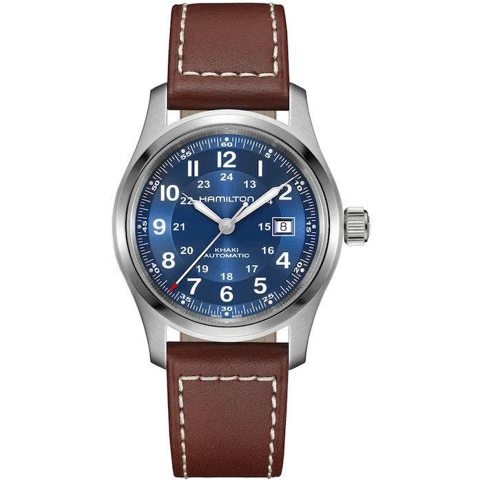 Hamilton Khaki Field Auto 42mm Unisex Watch Blue Luxury Watch Swiss Made Automatic Movement H70605540