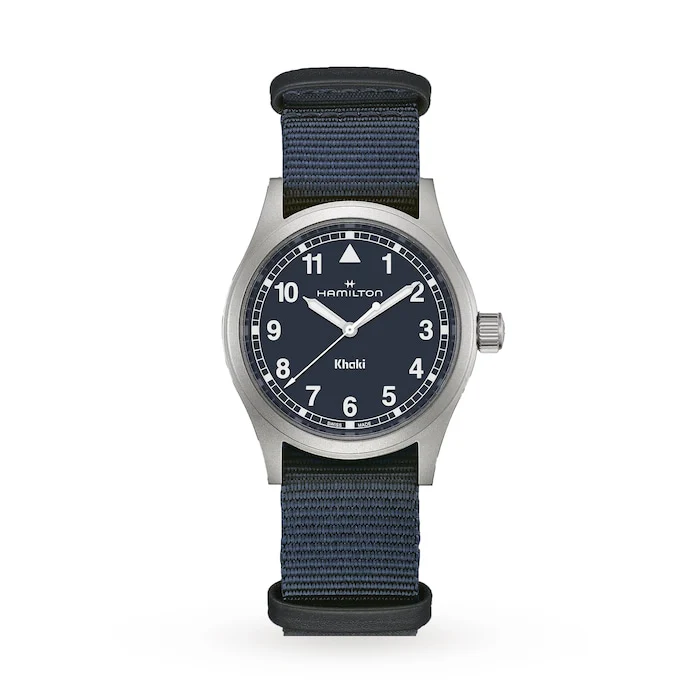 Hamilton Quartz 38mm Men’s Watch with Blue Material Dial, Stainless Steel Case, 50m Water Resistant / H69401940
