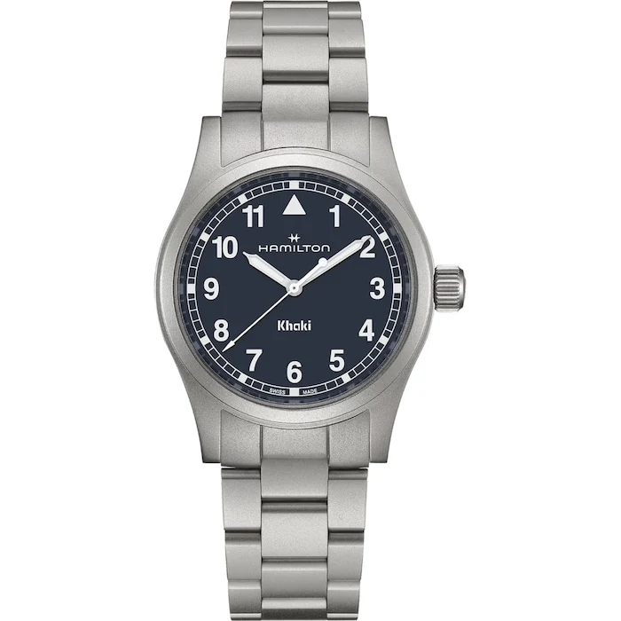 Hamilton Quartz 38mm Men’s Watch with Blue Material Dial, Stainless Steel Case & Bracelet, 50m Water Resistant / H69401140
