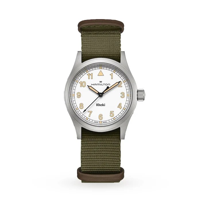Hamilton Quartz 38mm Men’s Watch with White Material Dial, Stainless Steel Case, 50m Water Resistant / H69401910
