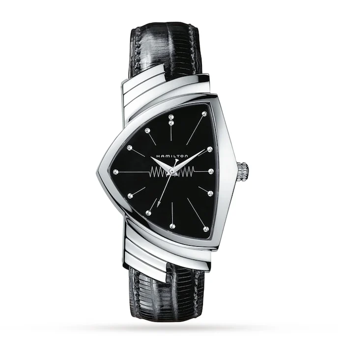 Hamilton Quartz 50mm Men’s Watch with Black Material Dial, Stainless Steel Case, 50m Water Resistant / H24411732