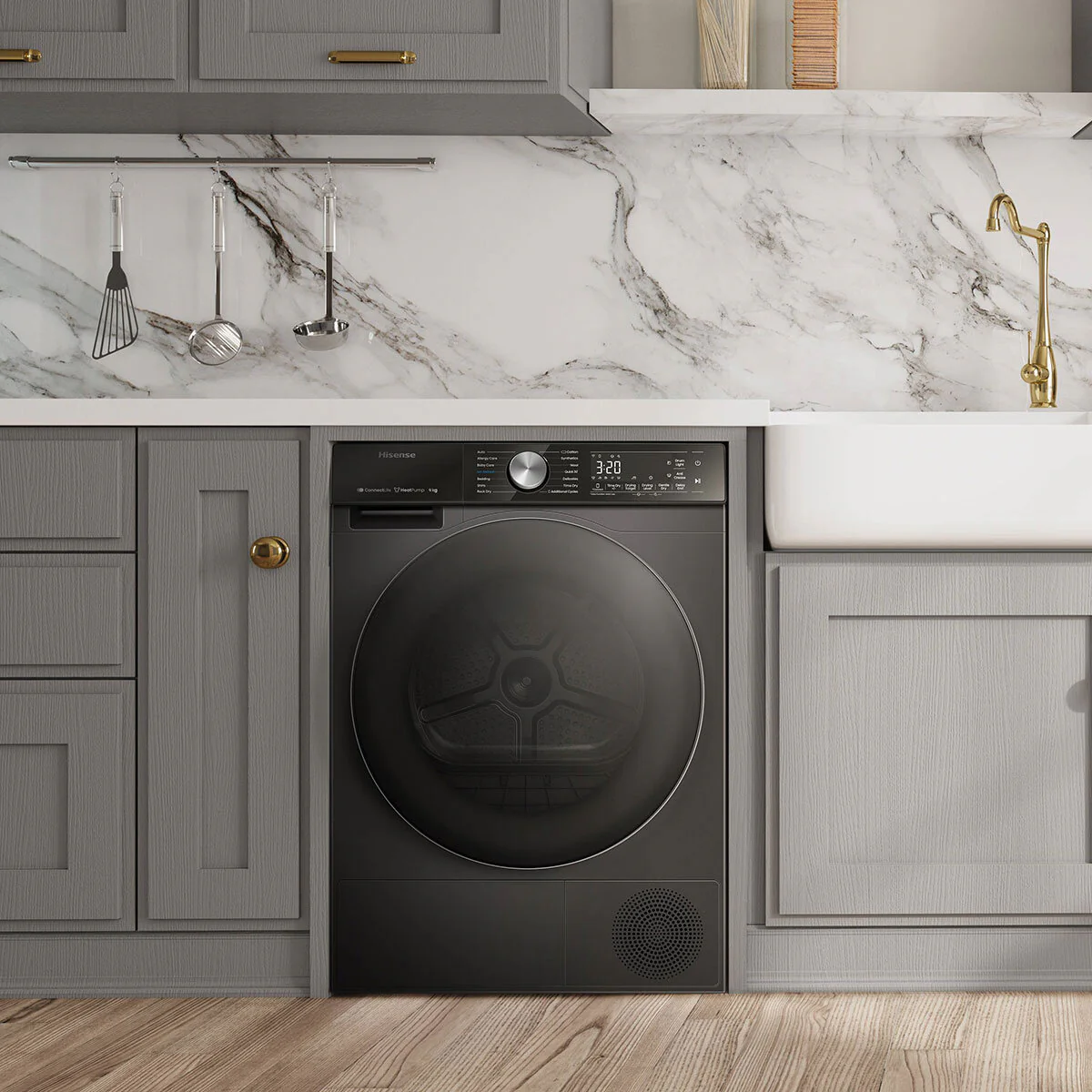 Hisense DH5S902BB, 9kg Heat Pump Dryer, A+++ Rated in Black - Image 2