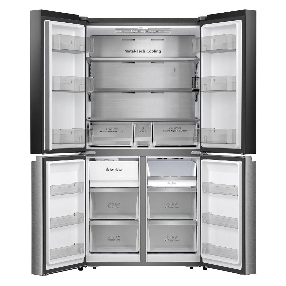 Hisense RQ5X560SFLES, Multi Door Fridge Freezer, E Rated in Stainless Steel - Image 3