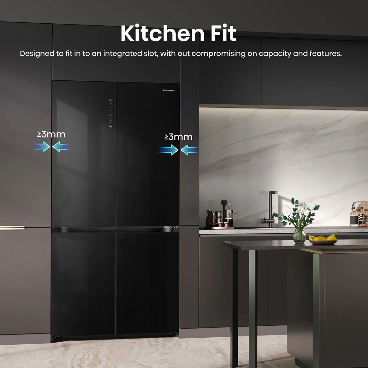 Hisense RQ768N4GBE, Multi Door Fridge Freezer, E Rated in Black - Image 4