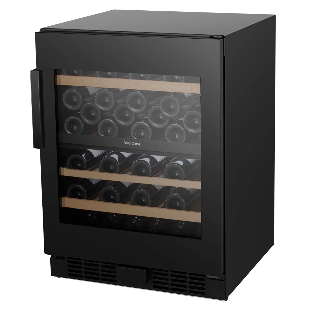 Hisense RW3N122GSLF, 46 Bottle Freestanding, Dual Zone Wine Cooler in Black - Image 5