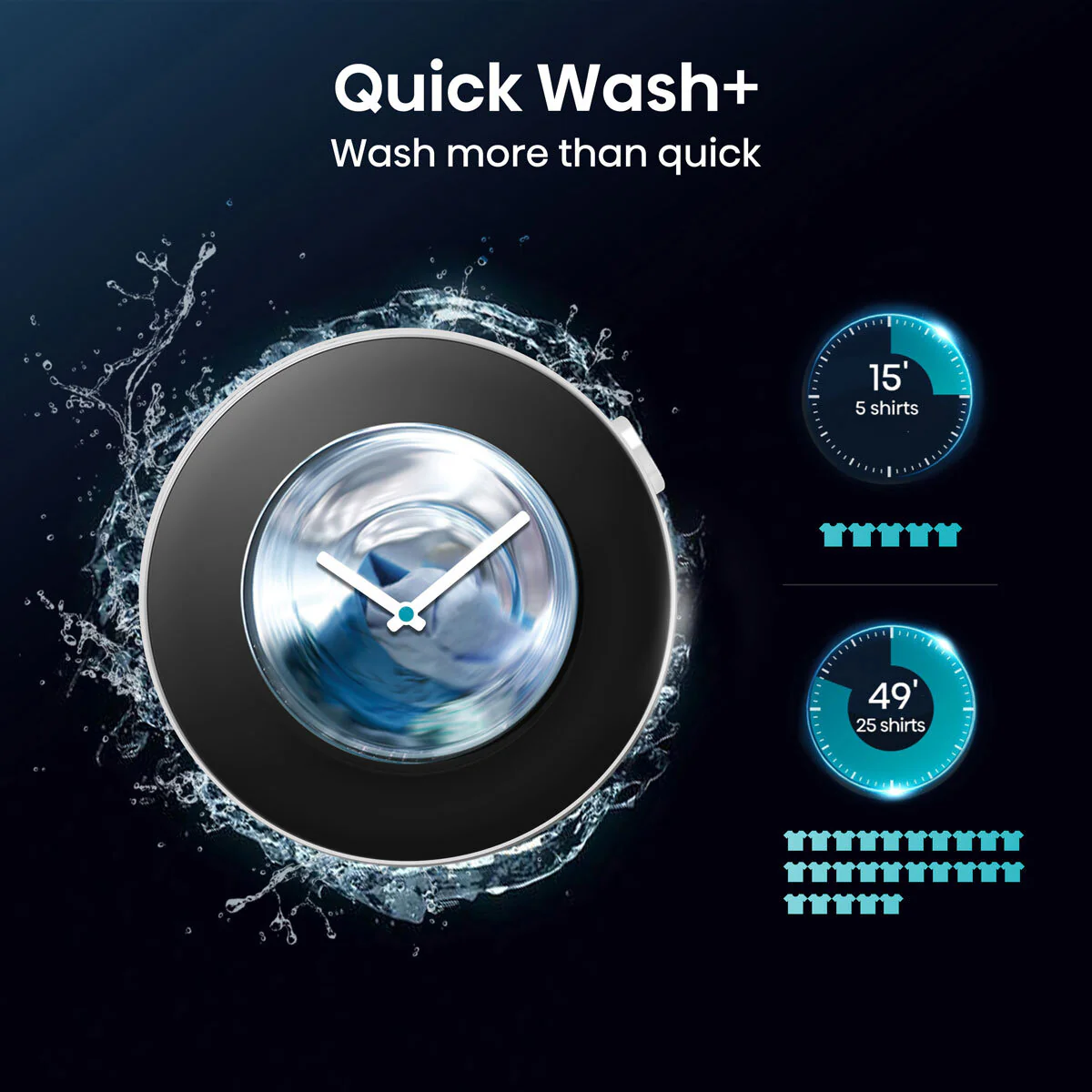 Hisense WD5S1045BB 10.5/6kg, Washer Dryer, D Rated in Black - Image 7