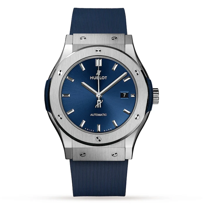 Hublot Automatic 42mm Men’s Watch with Blue Material Dial, Titanium Case, 50m Water Resistant / 542.NX.7170.RX