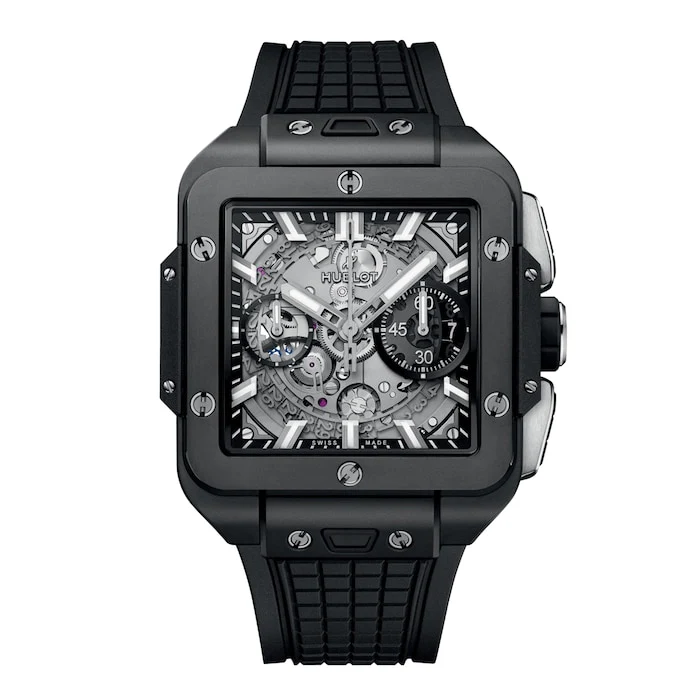Hublot Automatic 42mm Men’s Watch with Skeleton Material Dial, Titanium Case, 100m Water Resistant / 821.CI.0170.RX