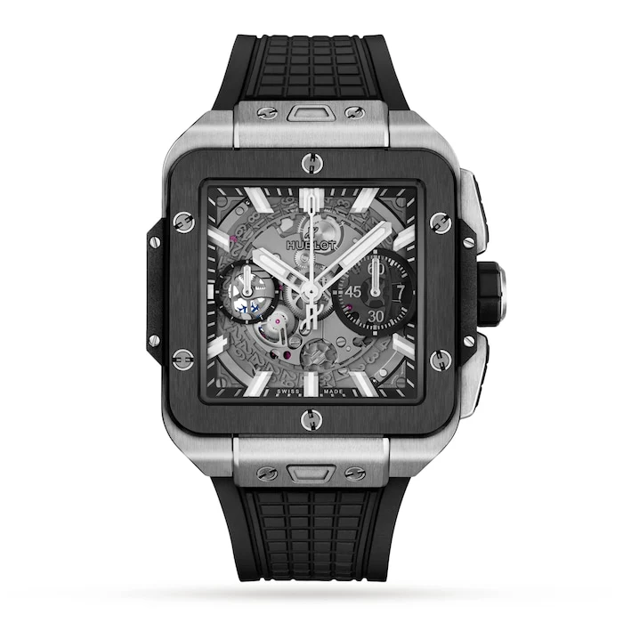 Hublot Automatic 42mm Men’s Watch with Skeleton Material Dial, Titanium Case, 100m Water Resistant / 821.NM.0170.RX