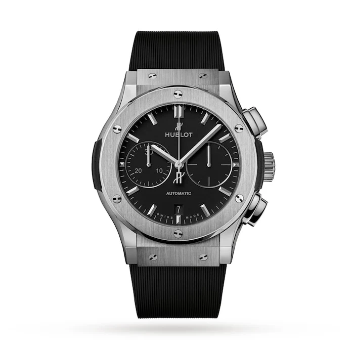 Hublot Elegance Automatic 45mm Men’s Watch with Black Material Dial, Titanium Case, 50m Water Resistant / 521.NX.1171.RX