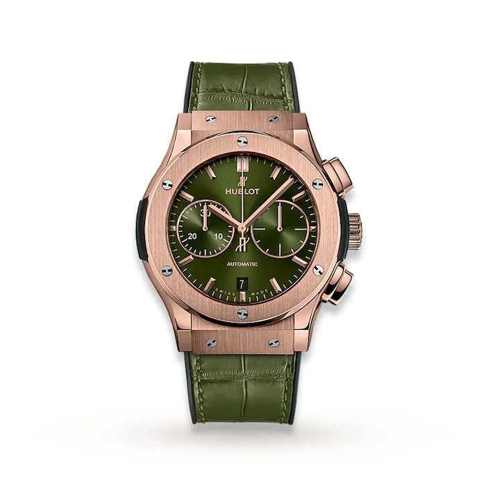 Hublot Elegance Automatic 45mm Men’s Watch with Green Material Dial, Stainless Steel Case, 50m Water Resistant / 521.OX.8980.LR