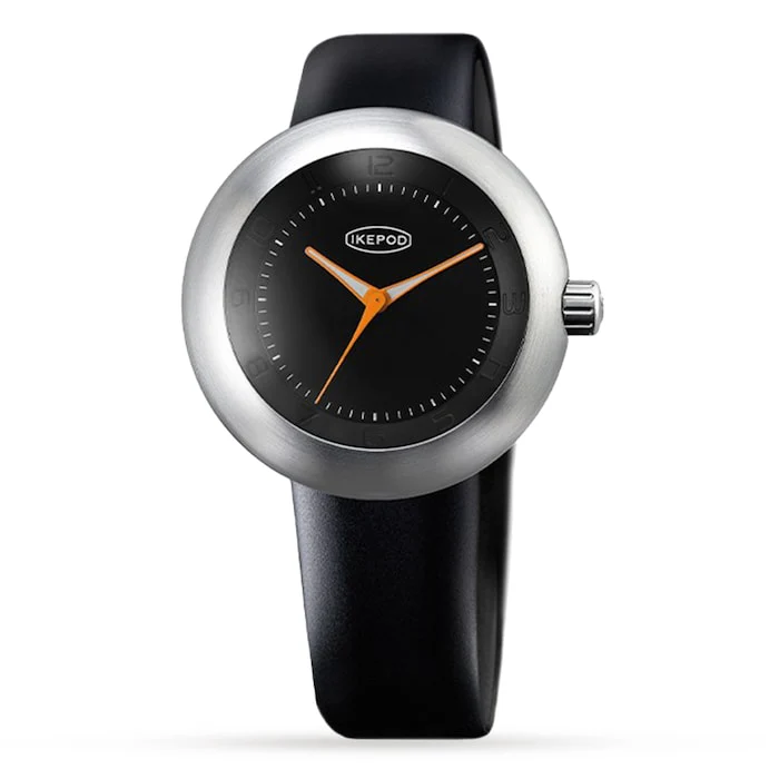IKEPOD Automatic 46mm Men’s Watch with Black Material Dial, Stainless Steel Case, 50m Water Resistant / M102-SI-LB