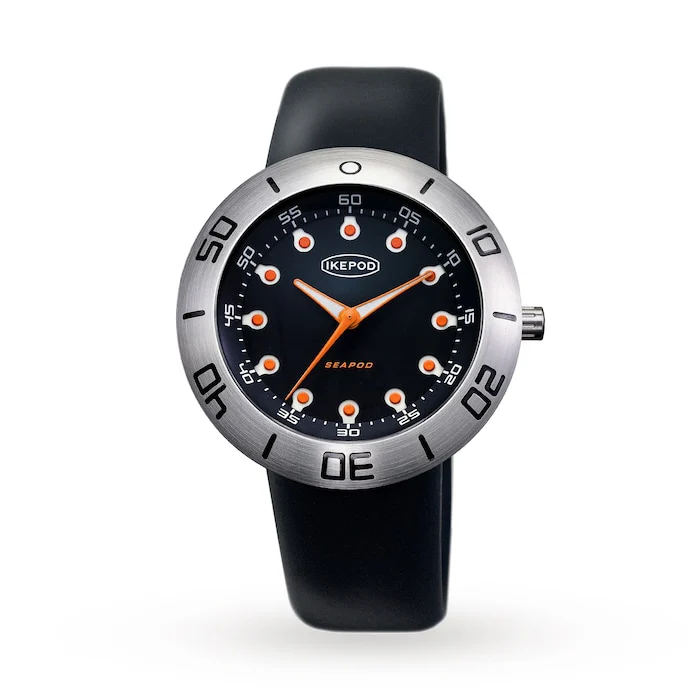 IKEPOD Heritage Automatic 46mm Men’s Watch with Black Material Dial, 200m Water Resistant / S001-SI-LB