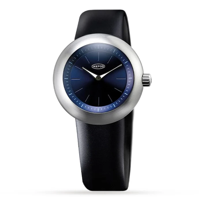 IKEPOD Quartz 42mm Men’s Watch with Blue Material Dial, Stainless Steel Case, 50m Water Resistant / D008-SI-LB