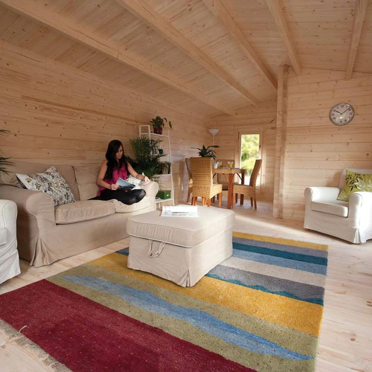 Installed Forest Garden Woodbury 58mm Log Cabin 22ft 9" x 13ft 1" (7.0 x 4.0m) - Image 3