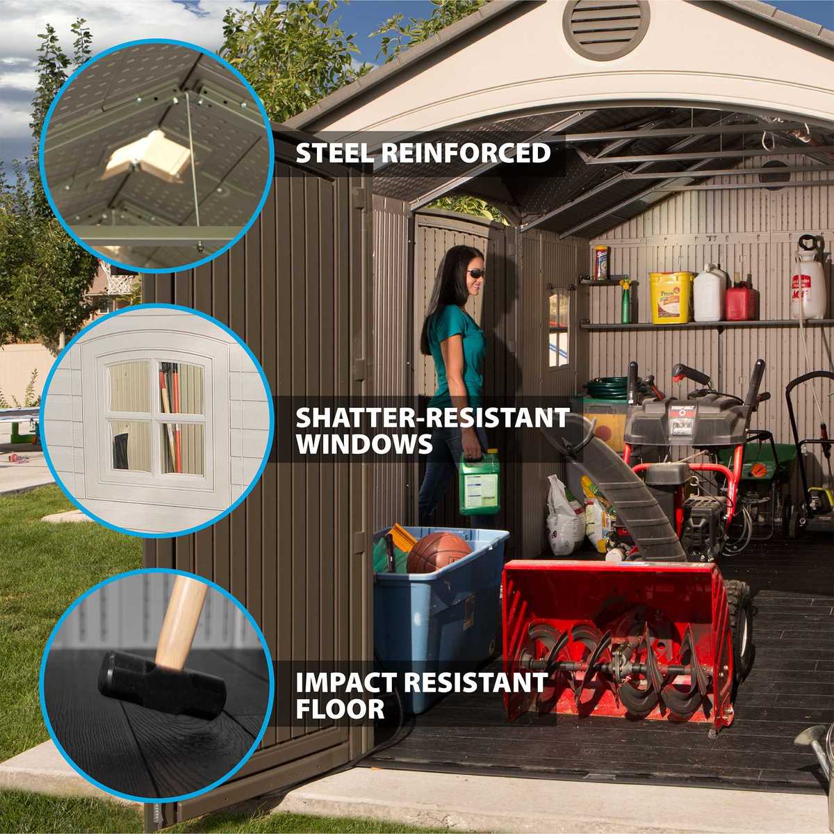 Installed Lifetime 15ft x 8ft (4.6 x 2.4m) Dual Entry Storage Shed - Model 60079 - With Expert Installation - Image 5
