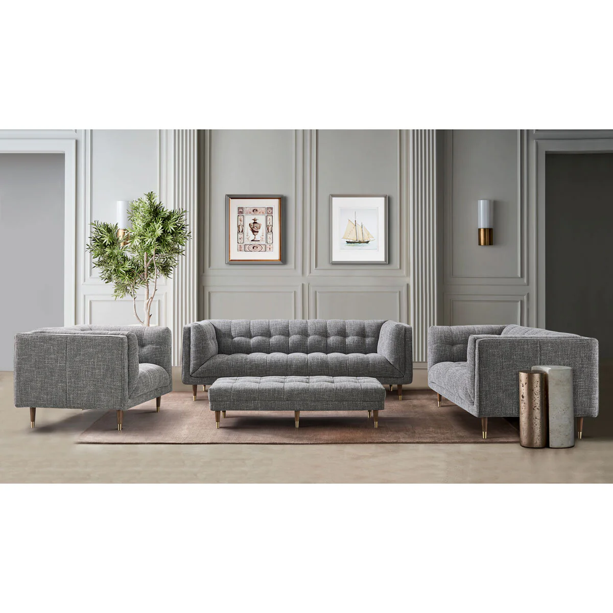 Isla Grey Fabric Large 3 Seater Sofa - Image 8