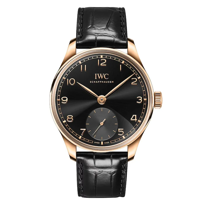 IWC Automatic 40mm Men’s Watch with Black Material Dial, Gold Case, 50m Water Resistant / IW358401