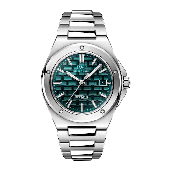IWC Automatic 40mm Men’s Watch with Green Material Dial, Stainless Steel Case & Bracelet, 100m Water Resistant / IW328903
