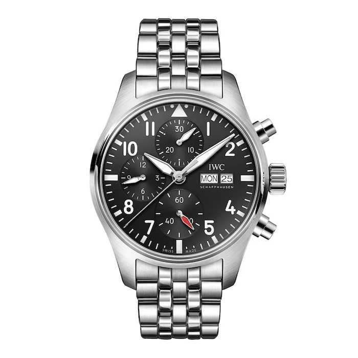 IWC Automatic 41mm Men’s Watch with Black Material Dial, Stainless Steel Case & Bracelet, 100m Water Resistant / IW388113
