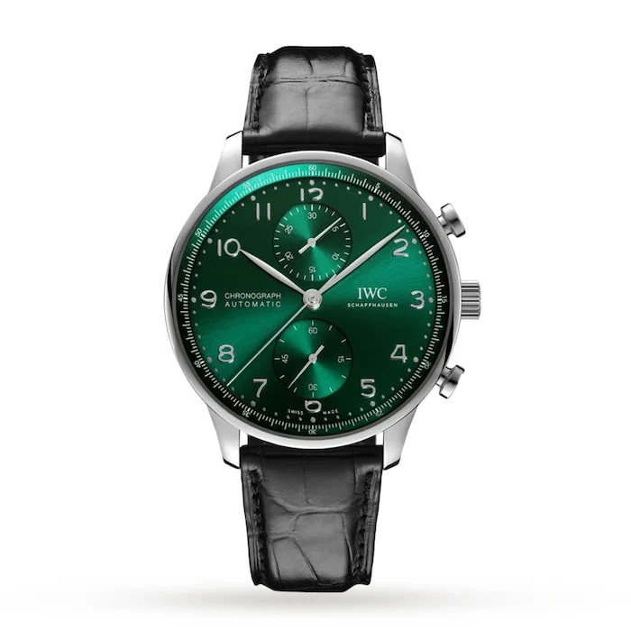 IWC Automatic 41mm Men’s Watch with Green Material Dial, Stainless Steel Case, 30m Water Resistant / IW371615