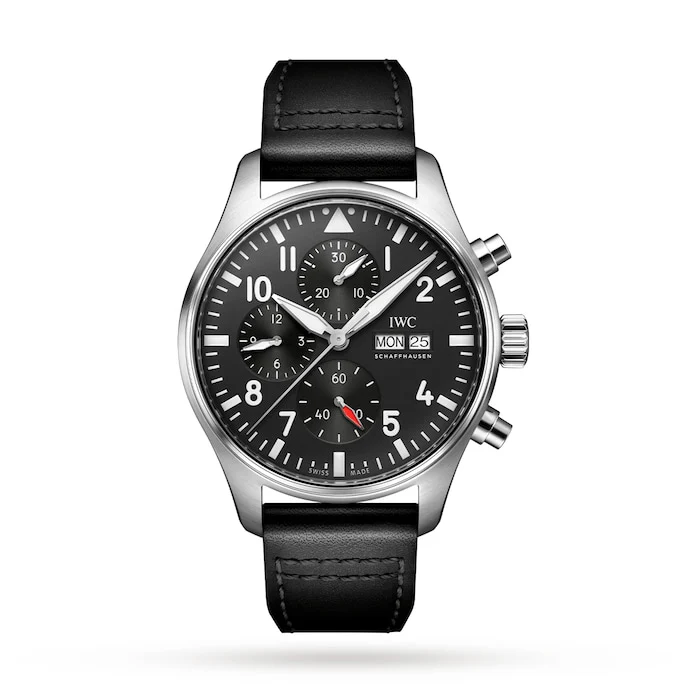IWC Automatic 43mm Men’s Watch with Black Material Dial, Stainless Steel Case, 100m Water Resistant / IW378001