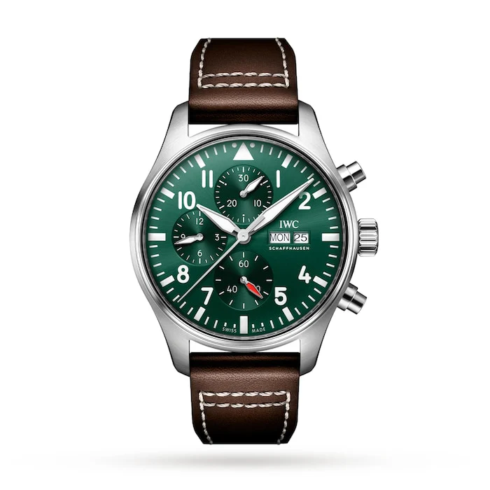 IWC Automatic 43mm Men’s Watch with Green Material Dial, Stainless Steel Case, 100m Water Resistant / IW378005