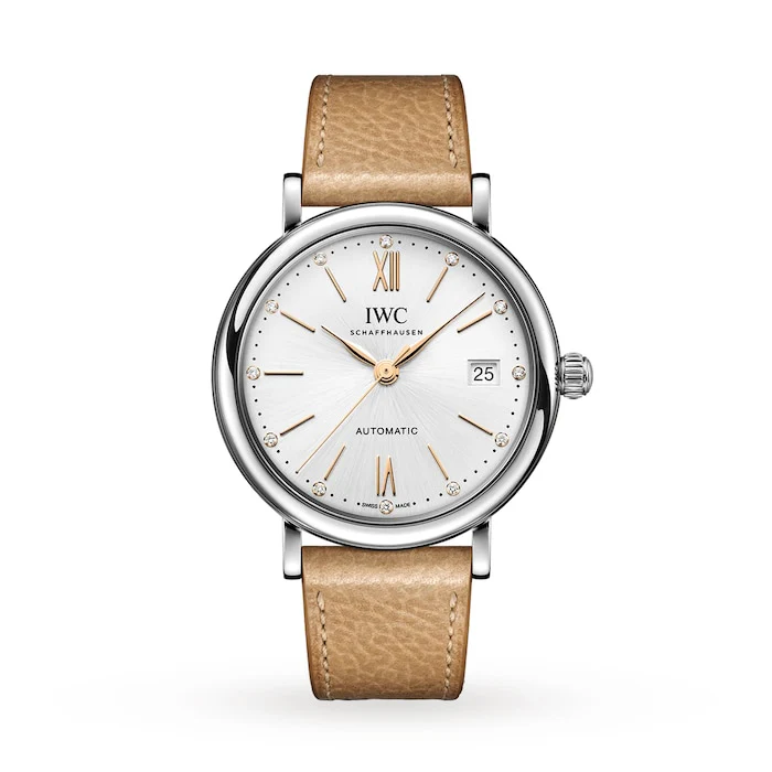 IWC Elegance Automatic 37mm Men’s Watch with Silver Material Dial, Stainless Steel Case, 50m Water Resistant / IW458601