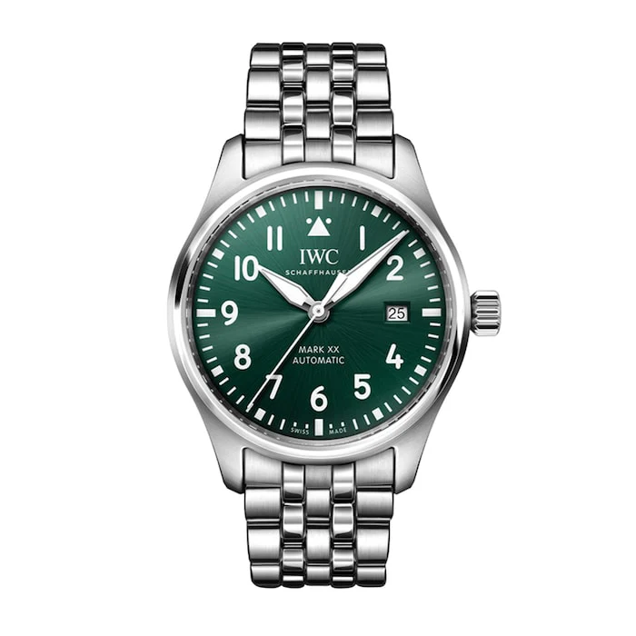 IWC Pilot's Mark XX 40mm Mens Luxury Watch Green IW328206
