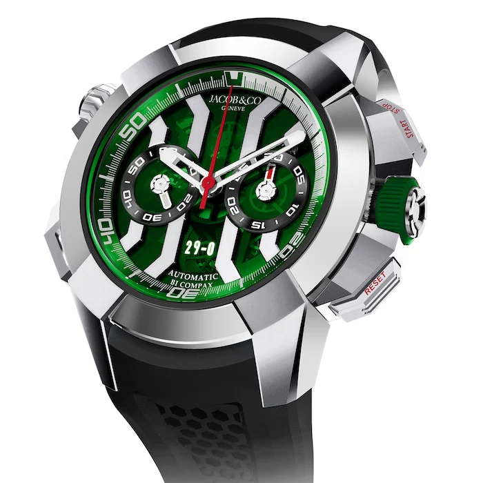 Jacob & Co Automatic 47mm Men’s Watch with Green Material Dial, Titanium Case, 200m Water Resistant / EC323.20.AB.AB.BBRUA